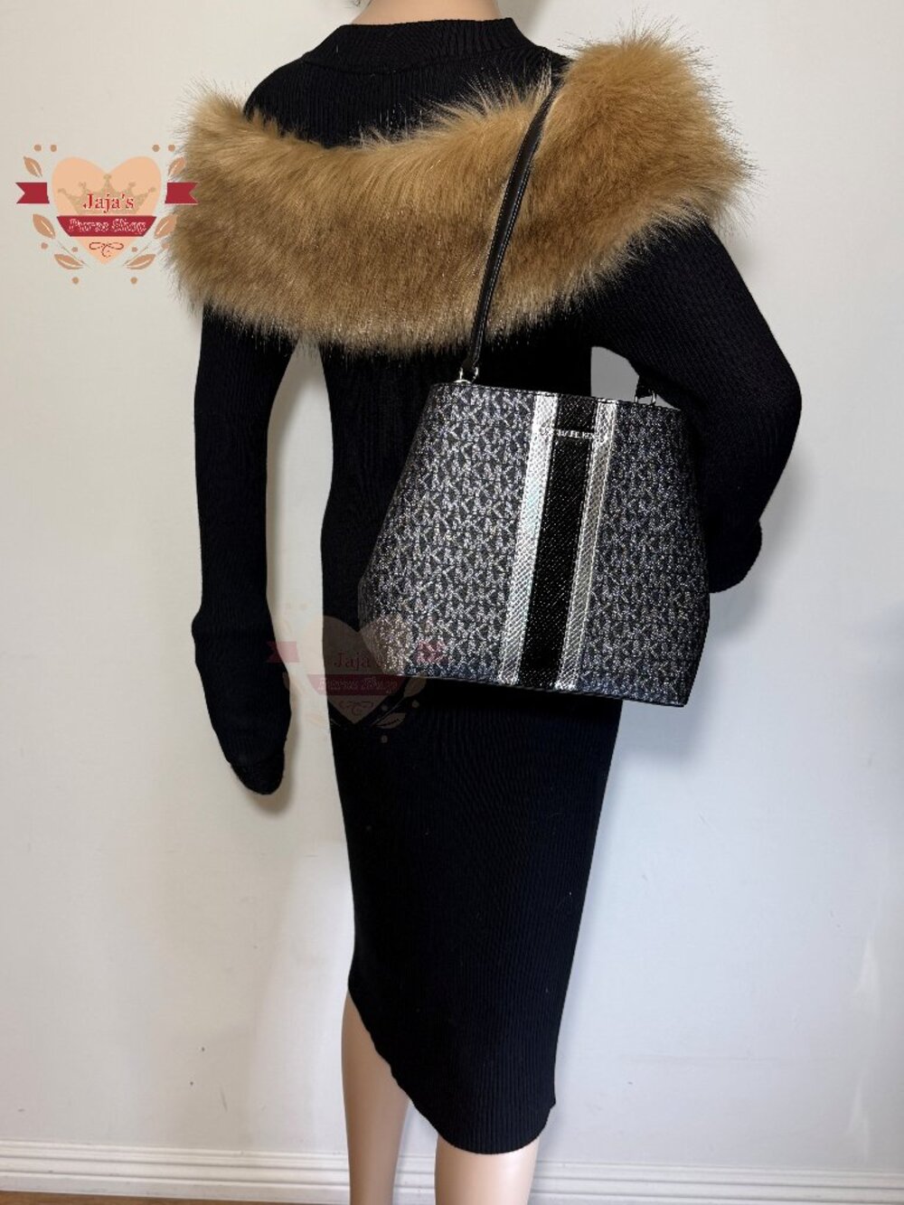 🖤Michael kors Logo-Print Canvas/Metallic Snake Embossed🖤 - Picture 15 of 16